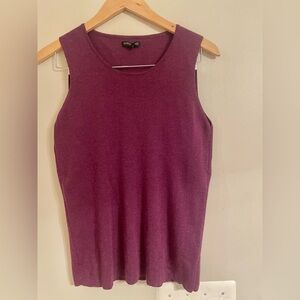 Eileen Fisher 100% Merino Wool Tank Top Vest Shell Purple Size Small - EUC